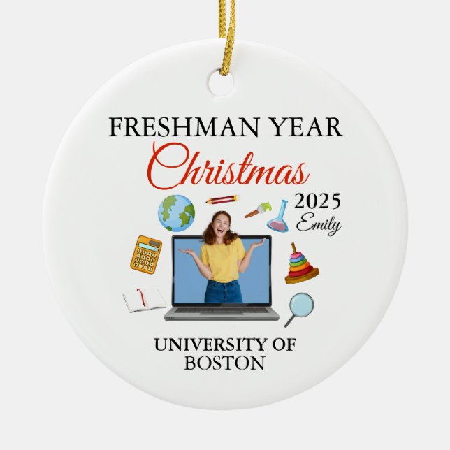 Décoration En Céramique First Year At High School Ornament 2025, Freshman  (Devant)