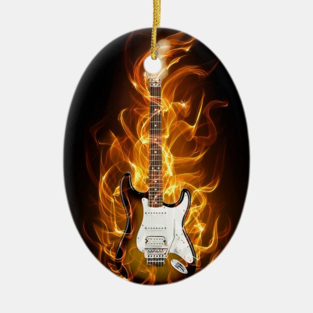Décoration En Céramique Flammes de Guitair (Devant)