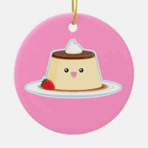 Décoration En Céramique Flan heureux