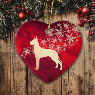 Décoration En Céramique Flèche de neige en or rouge Great Dane