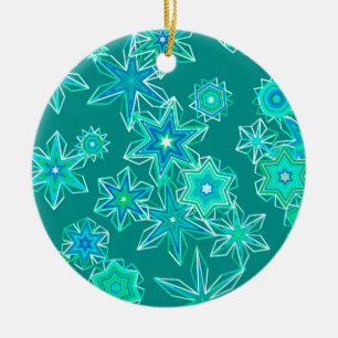 Décoration En Céramique Flèches de neige géométriques modernes, Turquoise 