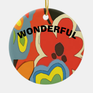 Décoration En Céramique Fleur Abstraite, ajouter, modifier du texte