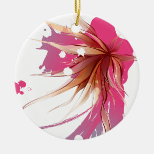 Décoration En Céramique Fleur Abstraite d'Hibiscus