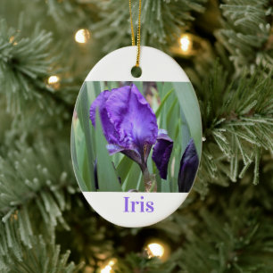 Décoration En Céramique Fleur Iris Violet