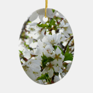 Décoration En Céramique Fleurs blanches élégantes fleurs blanches florales