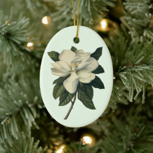 Décoration En Céramique Fleurs de fleurs vintages de Magnolia Blanche en f
