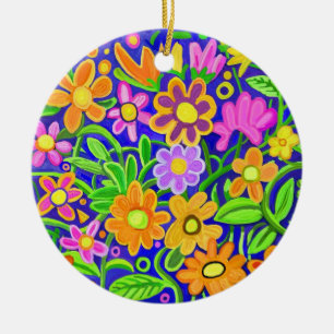 Décoration En Céramique Fleurs peintes