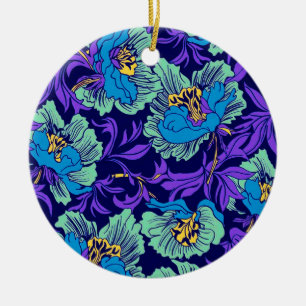 Décoration En Céramique Fleurs violettes et bleues William Morris