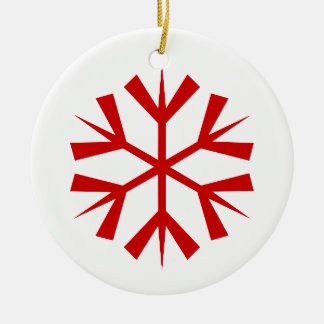 Décoration En Céramique Flocon de neige rouge et blanc