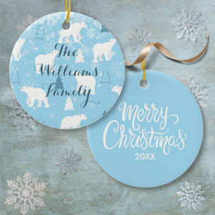 Décoration En Céramique Flocons de neige personnalisés pour ours polaire N