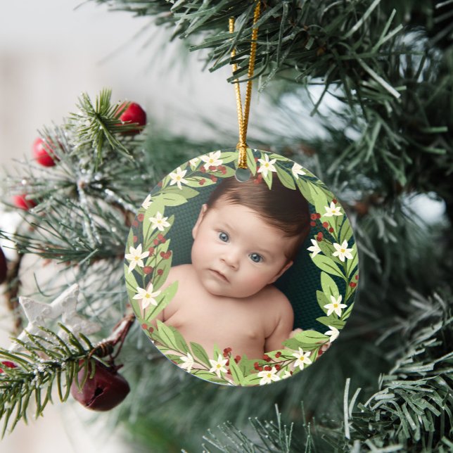 Décoration En Céramique Floral Red Berries Verdure Wreath Photo (Créateur téléchargé)