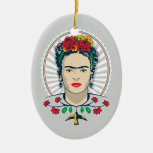 Décoration En Céramique Floral vintage de Frida Kahlo  