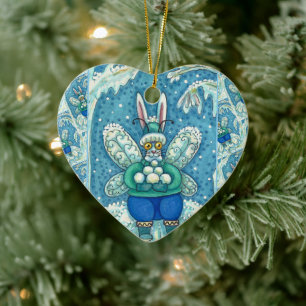 Décoration En Céramique FLUTTERBUN PAYS DES MERVEilles D'HIVER, LAPIN DE P