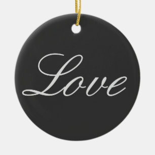 Décoration En Céramique Fond gris élégant Mariage Amour