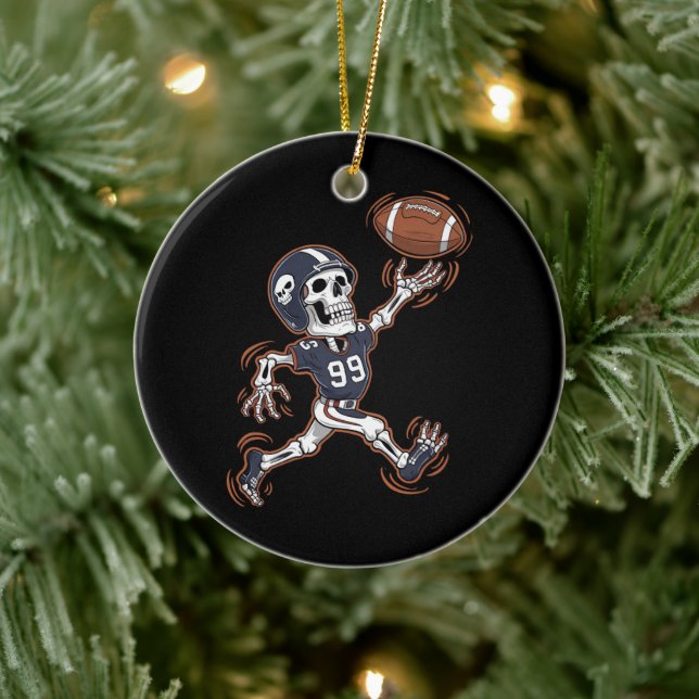 Décoration En Céramique Football américain Squelette Halloween Football (Arbre)