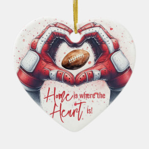 Décoration En Céramique Football - Chez soi c'est là que le coeur est main