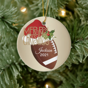 Décoration En Céramique Football de Noël