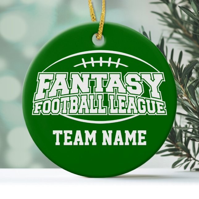 Décoration En Céramique Football d'Imaginaire - Drôle Sport cadeau (Personalized Christmas Ornament - Fantasy Football League)
