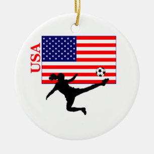 Décoration En Céramique Football féminin USA