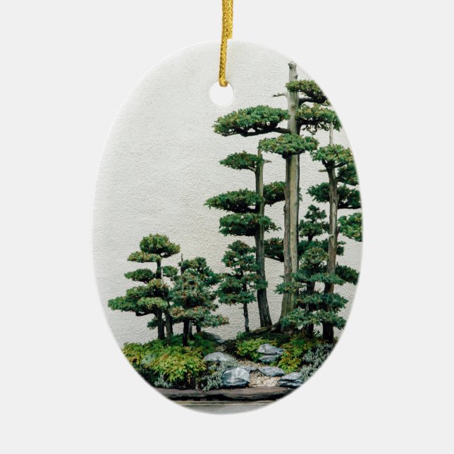 Décoration En Céramique Forêt de bonsaïs de genévrier (Devant)