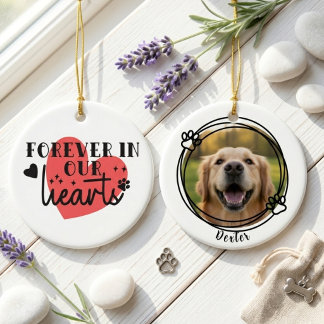 Décoration En Céramique Forever In Our Hearts Pet Memorial Photo