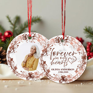 Décoration En Céramique Forever In Our Hearts Rose Foil Photo Memorial