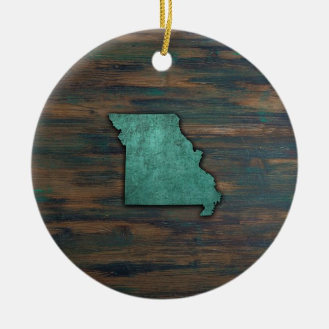 Décoration En Céramique Forme d'état du Missouri Turquoise (Devant)