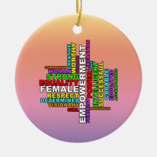 Décoration En Céramique Forte femme Word Cloud