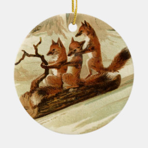 Décoration En Céramique Foxes de la couture