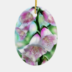 Décoration En Céramique Foxglove Flower Rose violet vert Jardin blanc