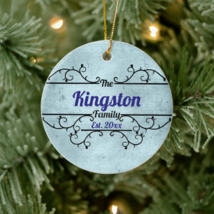 Décoration En Céramique Fractionner les vignes Bordure Personnalisée Bleu