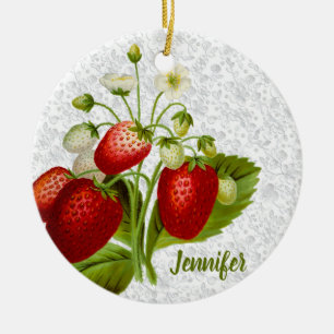 Décoration En Céramique Fraise et dentelle