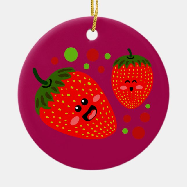 Décoration En Céramique Fraises (Devant)