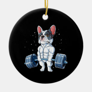 Décoration En Céramique French Bulldog Poids Funny Deadlift Gym
