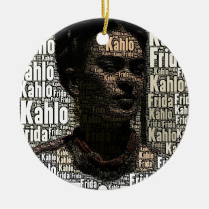 Décoration En Céramique Frida Kahlo Lettering Portrait