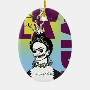 Décoration En Céramique Frida Kahlo Pop Art Portrait
