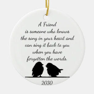 Décoration En Céramique Friend quote Song in your Heart & Birds