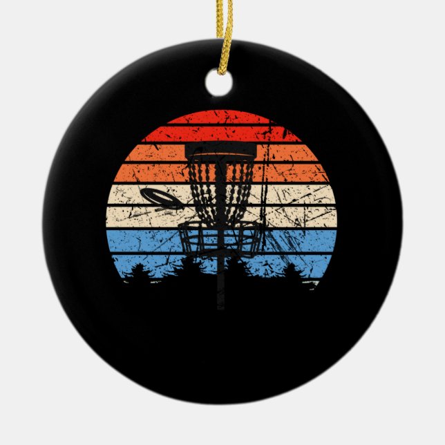 Décoration En Céramique Frisbee Golf Disque Golf Rétro (Devant)
