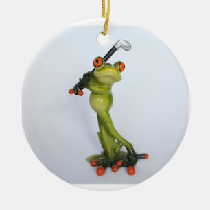 Décoration En Céramique Froggie Golfer