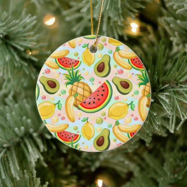 Décoration En Céramique Fruits d'été frais Motif (Arbre)