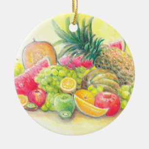 Décoration En Céramique Fruits heureux