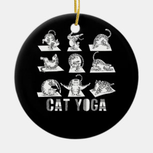 Décoration En Céramique Fun Chat Yoga Adorable Chats Faire Du Yoga Positio