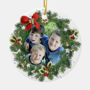 Décoration En Céramique Fun Holiday Wreath Photo Frame Joyeux Noël