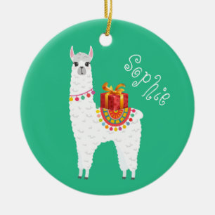 Décoration En Céramique Funky Alpaca Noël jolie lama