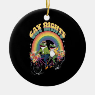 Décoration En Céramique Funky Frog Gay Rights LGBT Rainbow Pride Mois
