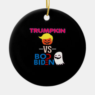 Décoration En Céramique Funky Trumpkin Vs Boo Biden Classe Design Hallowee