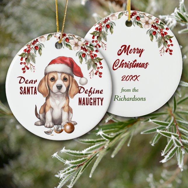 Décoration En Céramique Funny Beagle Chiot Définir Naughty Noël (Créateur téléchargé)