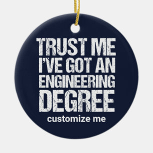 Décoration En Céramique Funny Engineering Graduation Custom Engineer Blue