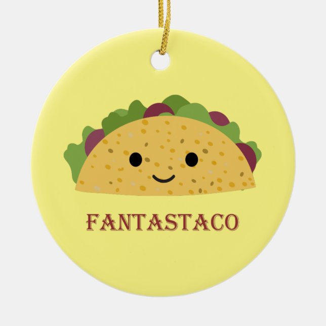 Décoration En Céramique Funny Fantastaco Taco Pun Cute Kawaii Taco (Devant)