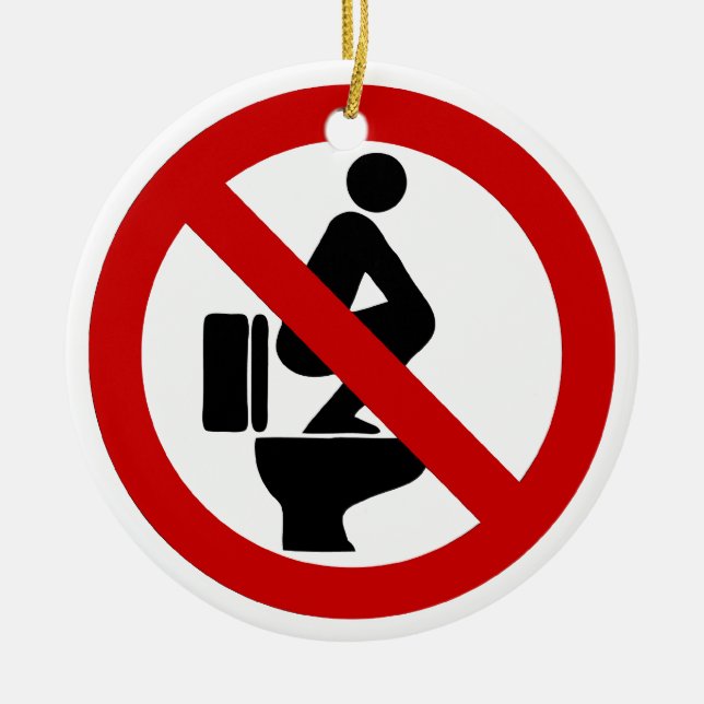 Décoration En Céramique Funny NO Feet sur le siège ⚠ signe thaï ⚠ (Devant)